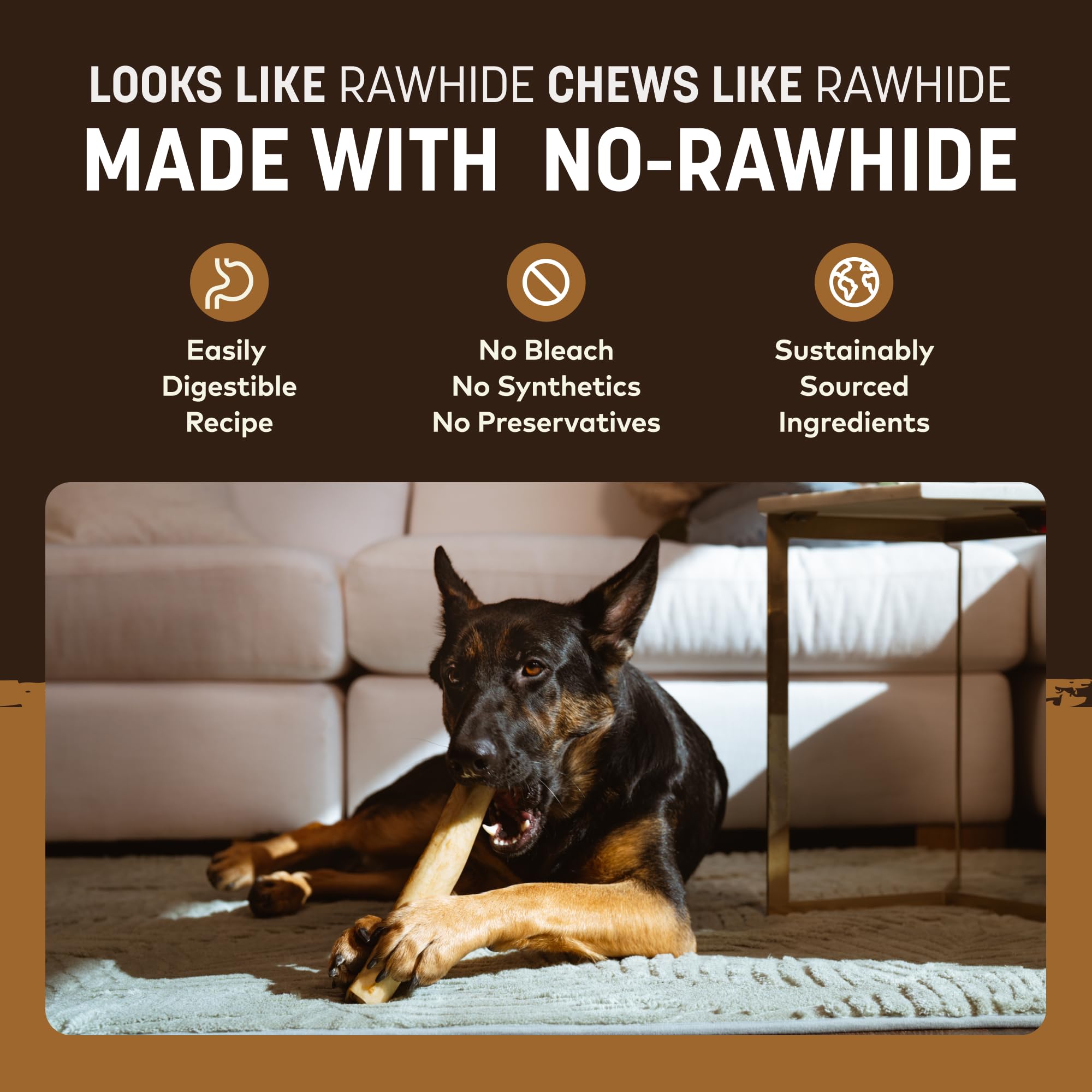 Earth Animal No Hide Chews venado elaborado en eeuu con control de calidad