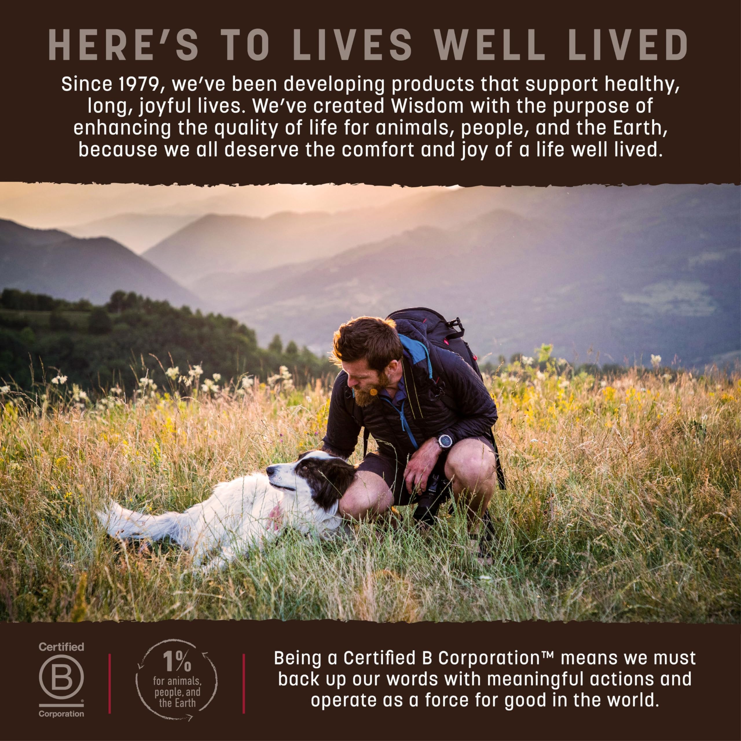 Earth Animal Wisdom: etiqueta clara con origen de proteínas.
