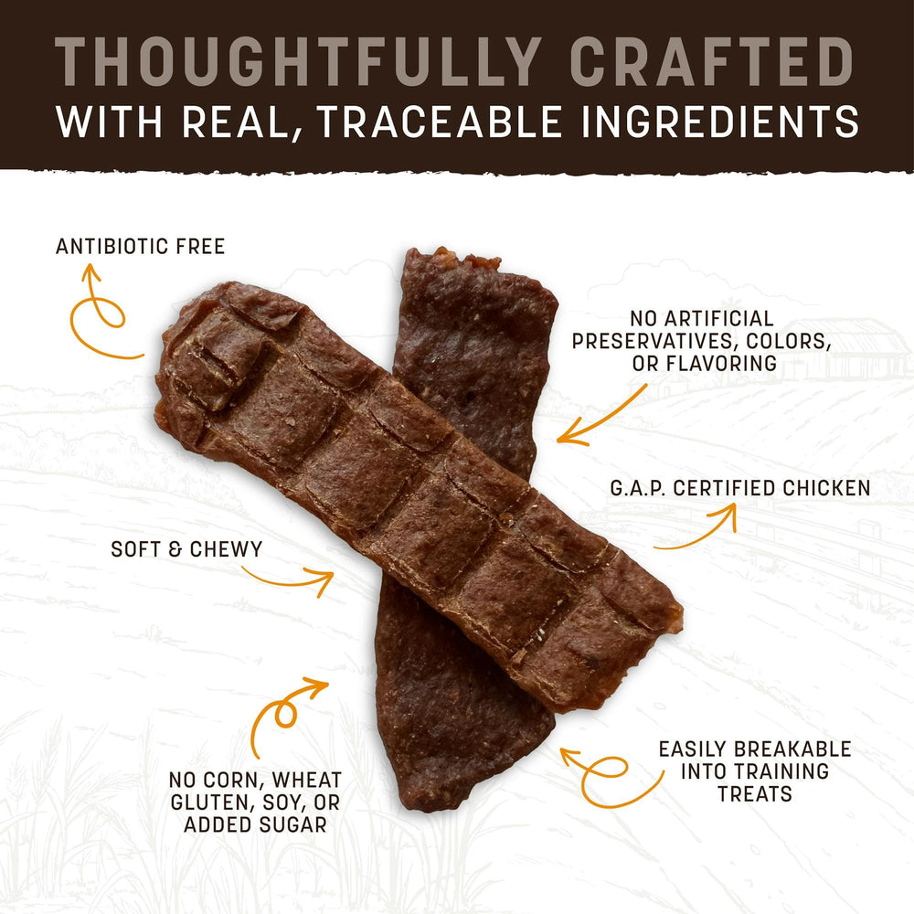 Earth Animal Wisdom Jerky: sin conservantes artificiales, sabor natural para perros.