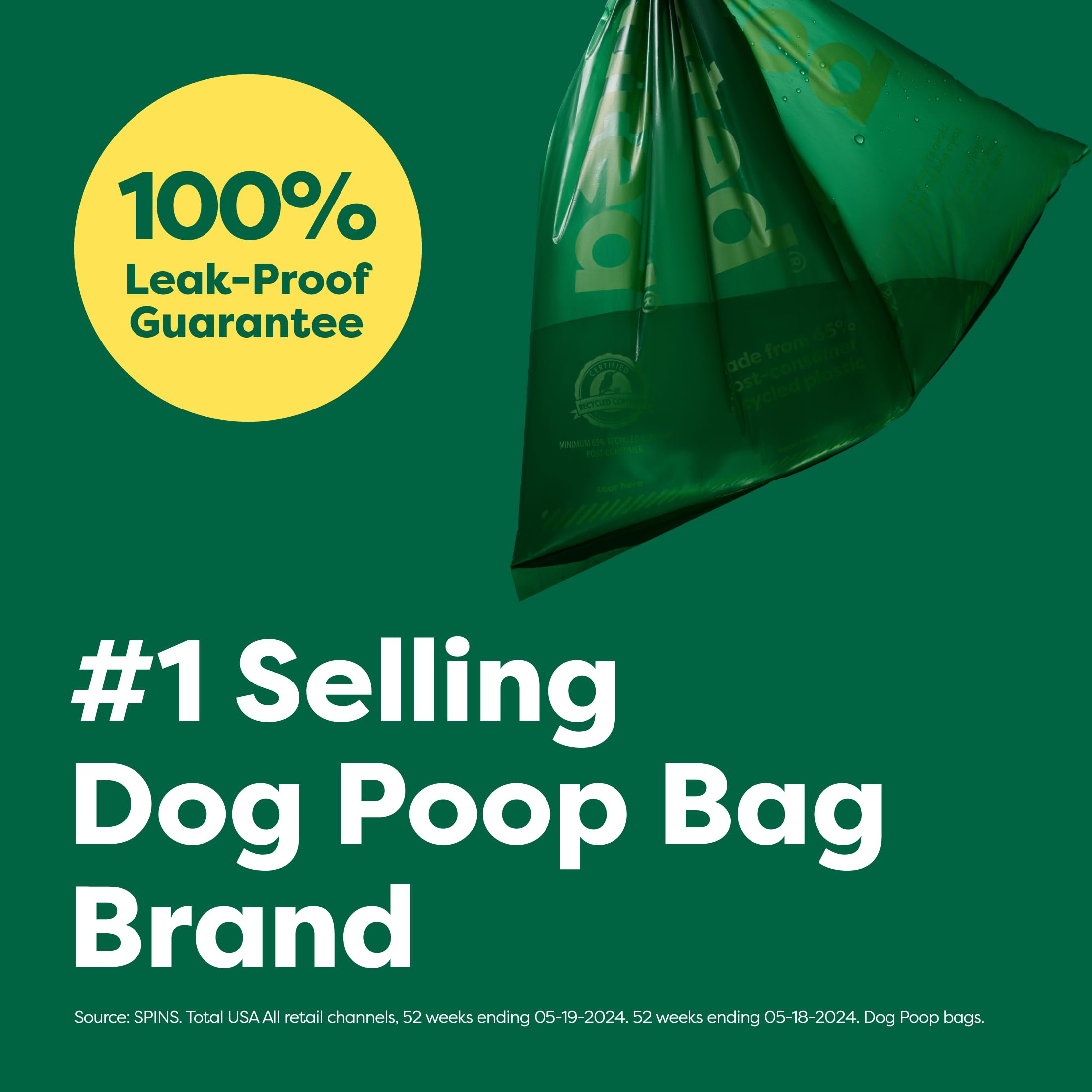 Earth Rated bolsas sin fugas, extra largas para perros grandes y pequeños.