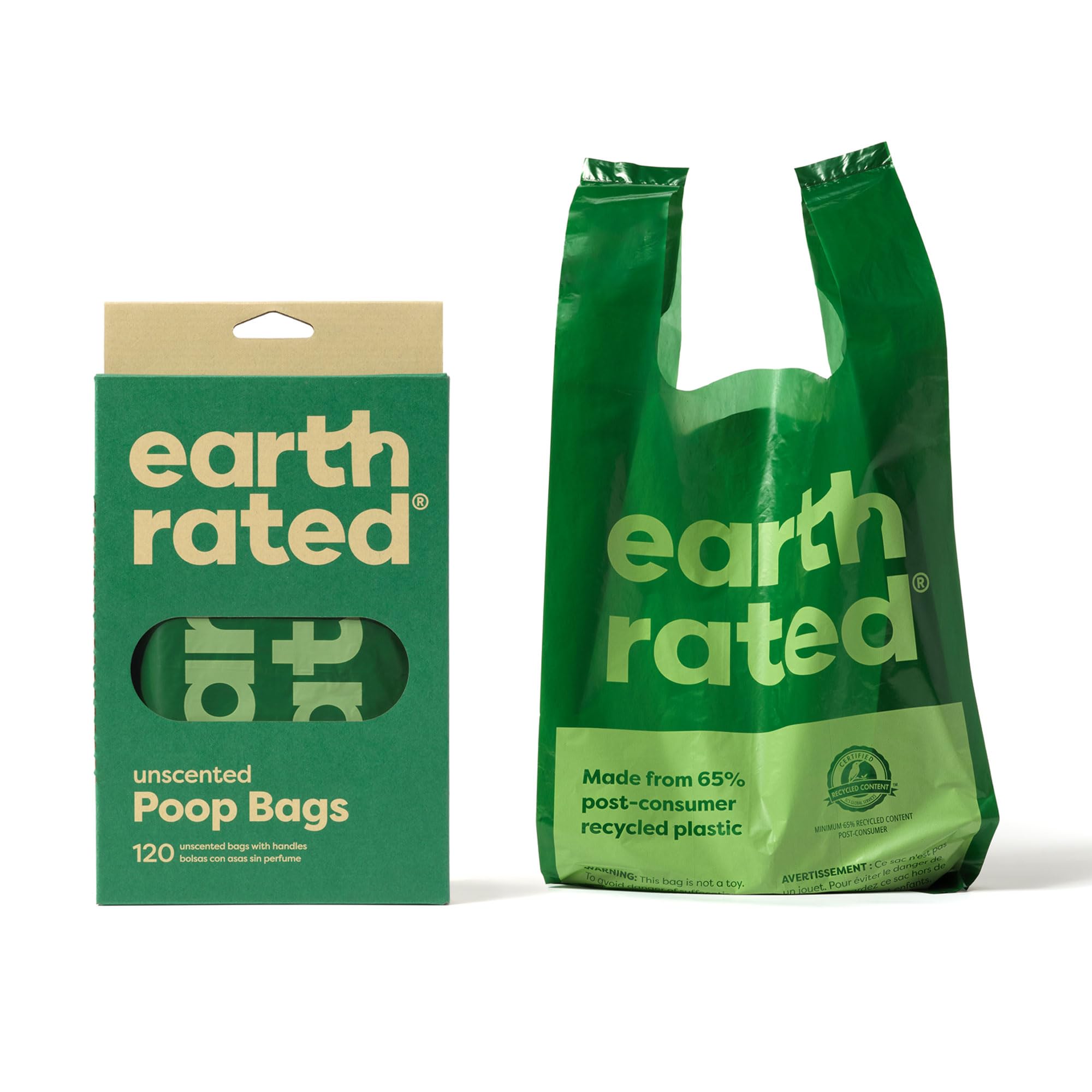 Earth Rated bolsas para heces de perro con asa, recogida limpia durante paseos