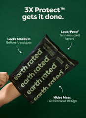Earth Rated 3X Protect: bolsas extra gruesas, resistentes a desgarros.