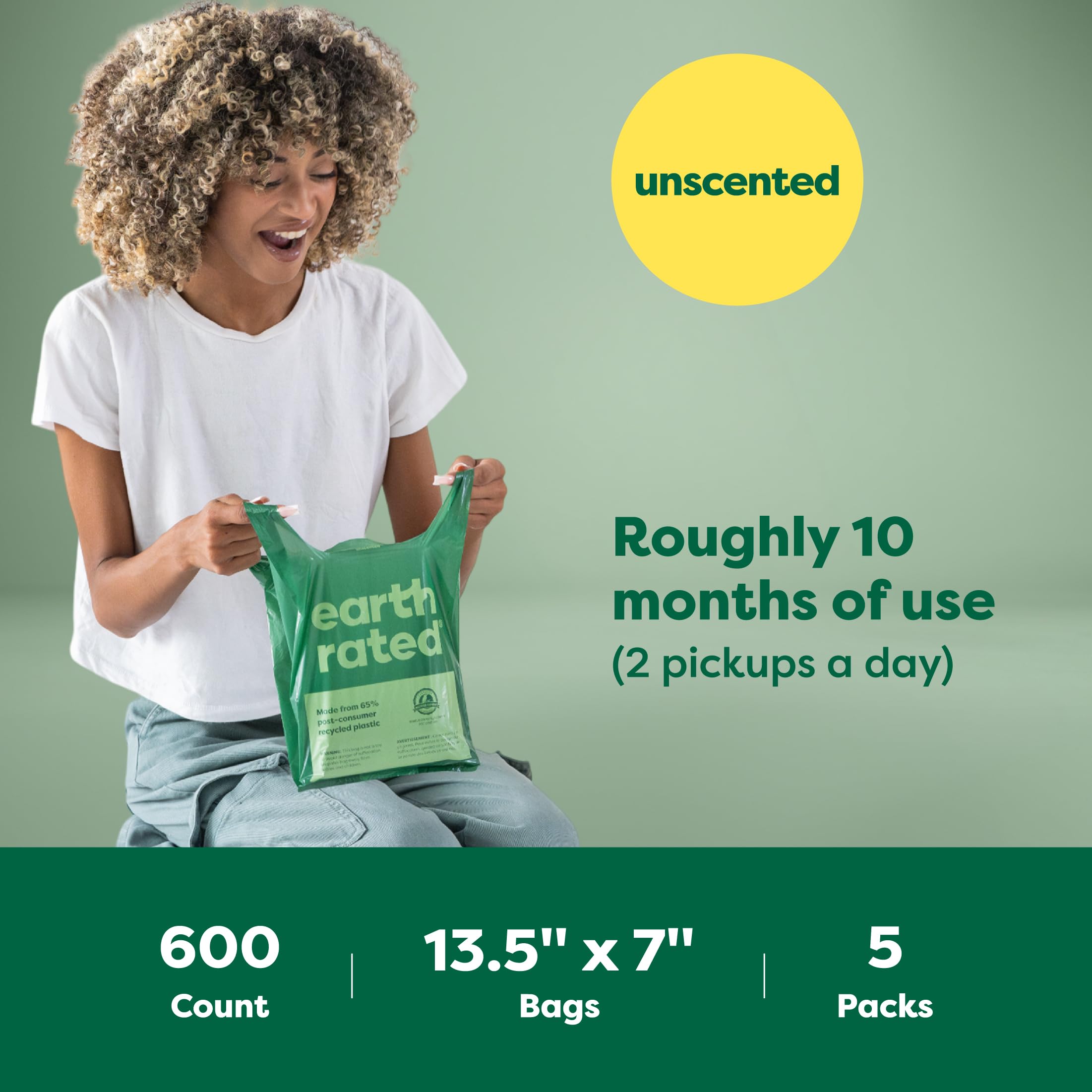 Earth Rated bolsas de tamaño grande para recogidas completas en parques.
