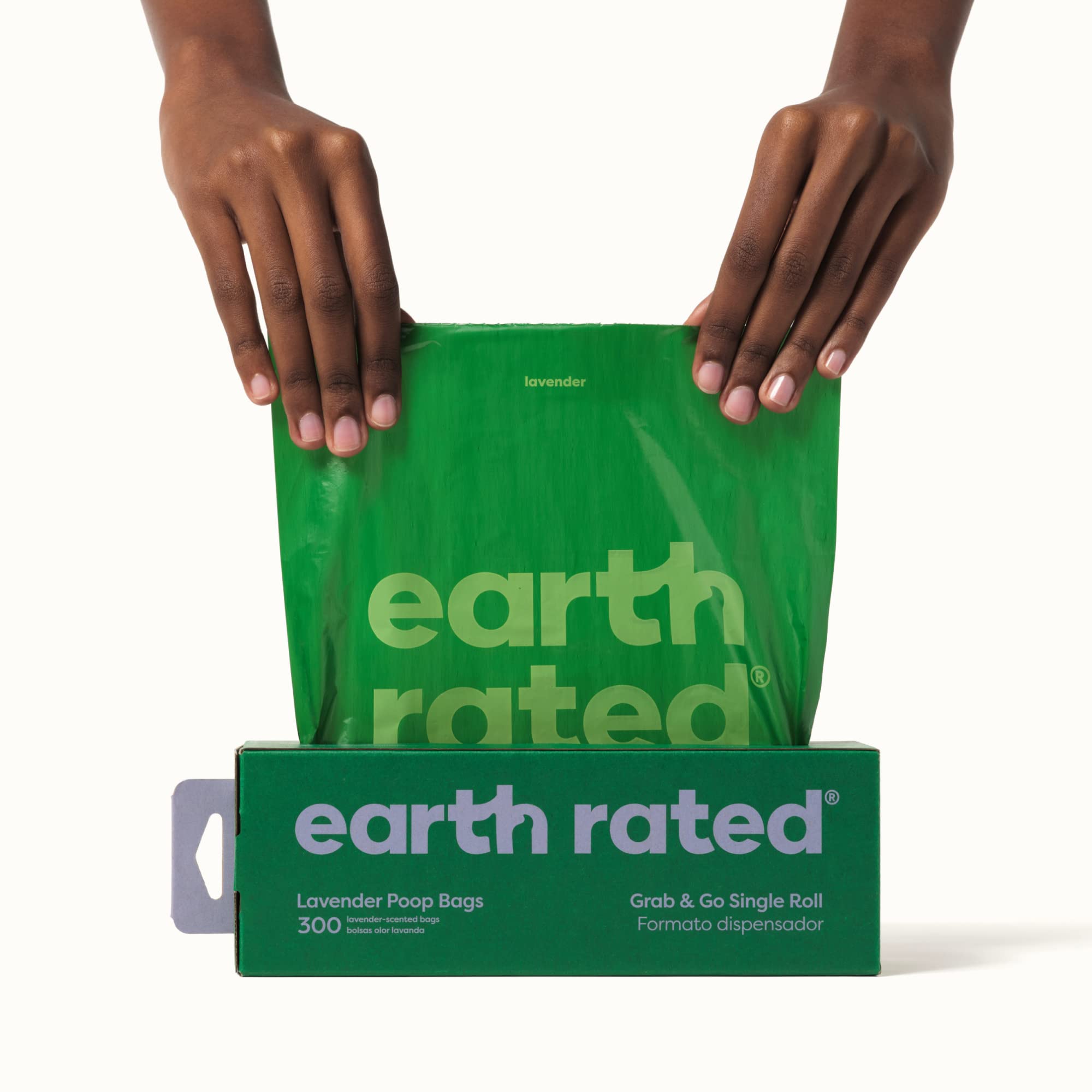 Earth Rated dispensador bolsas caca facilita uso rapido en casa o parque.