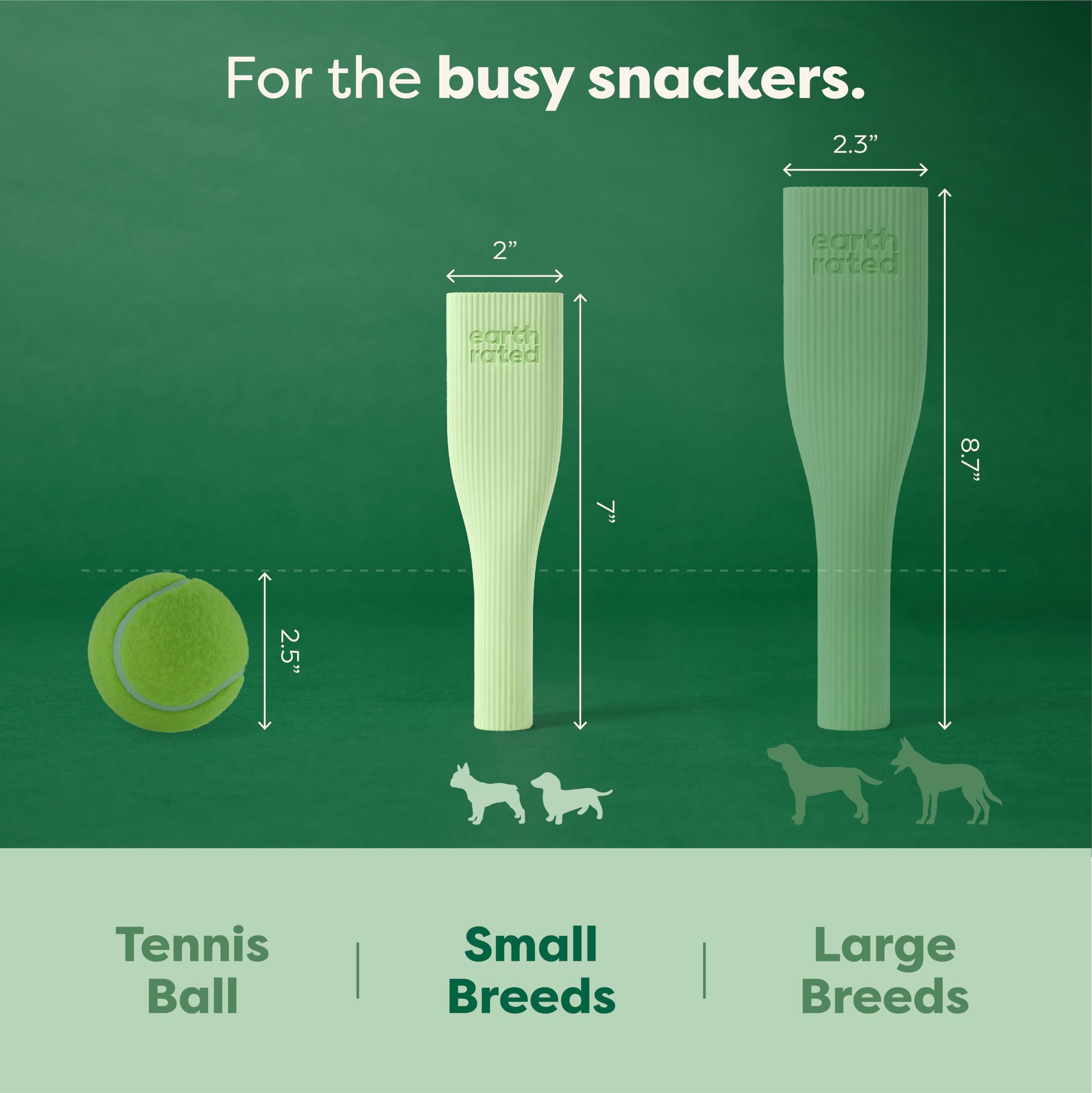 Earth Rated Juguete para razas pequeñas, tamaño compacto para bocas pequeñas.