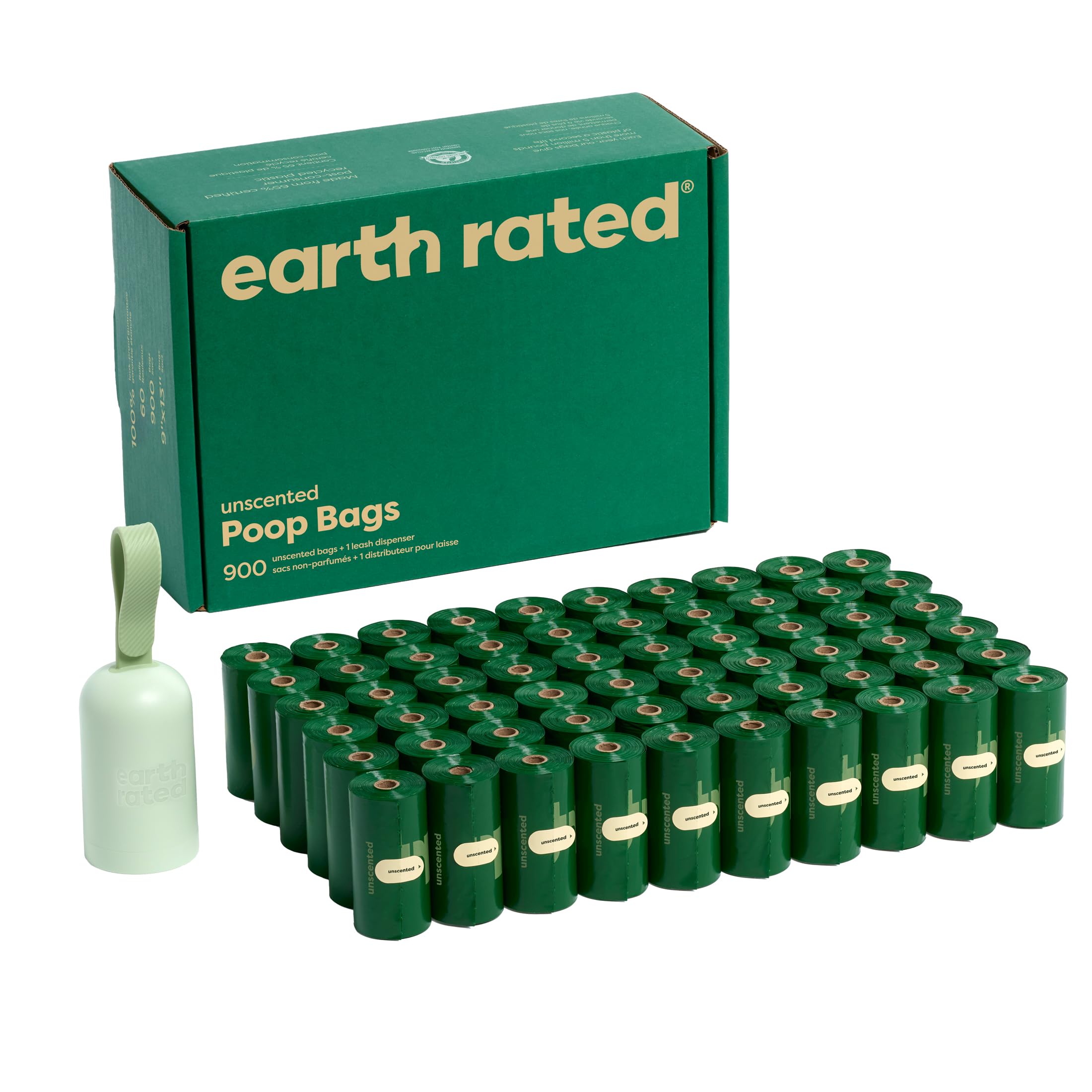 Earth Rated portabolsas para caca de perro, dispensador práctico para paseos limpios.