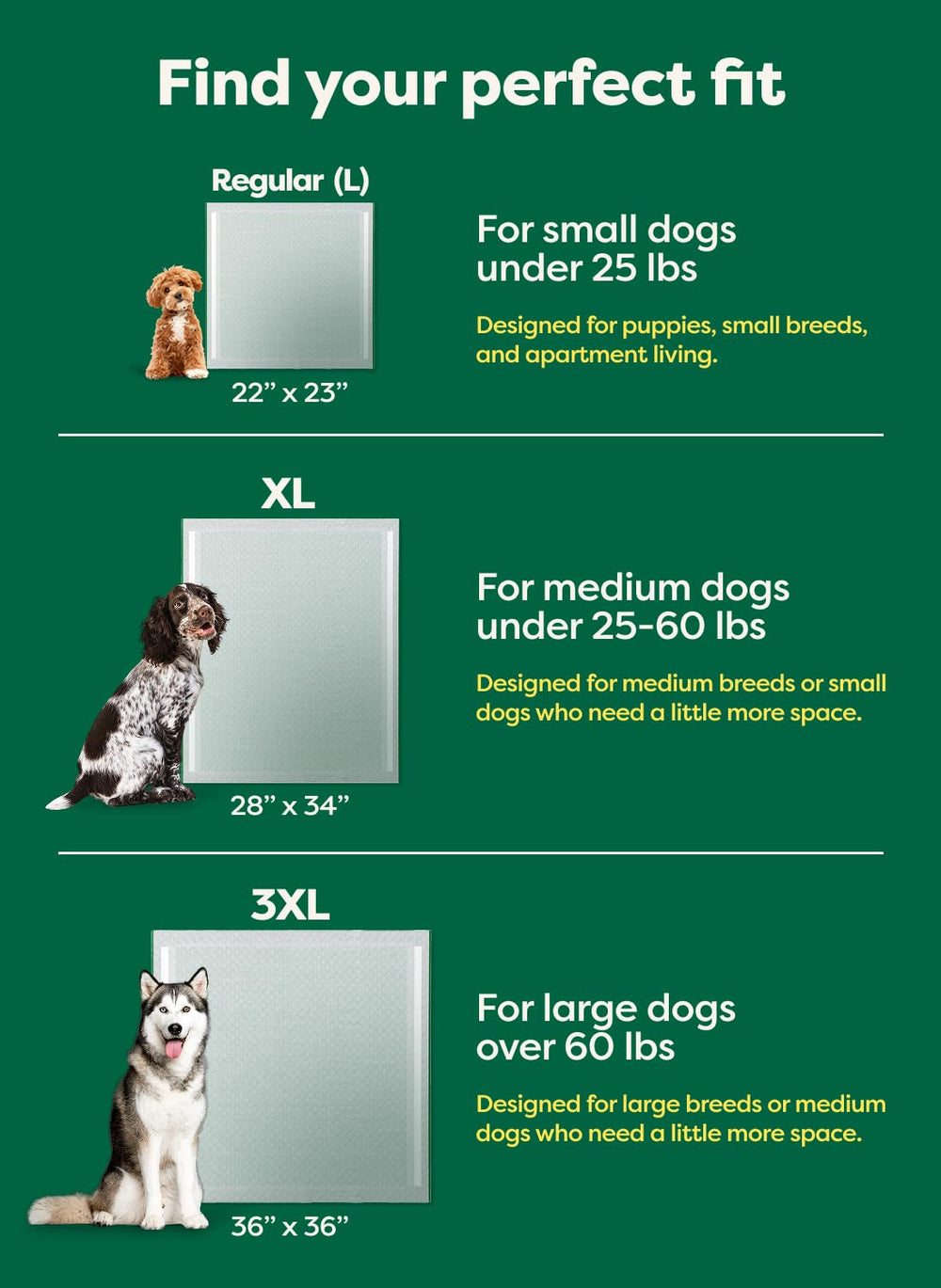 Earth Rated: tamaños disponibles Regular 22x23 y XL 28x34.