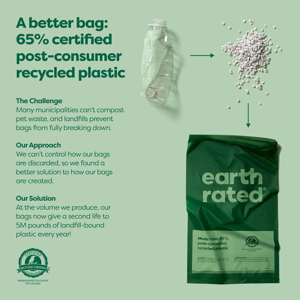 Earth Rated rollo unico 300 bolsas lavanda para suministro practico.