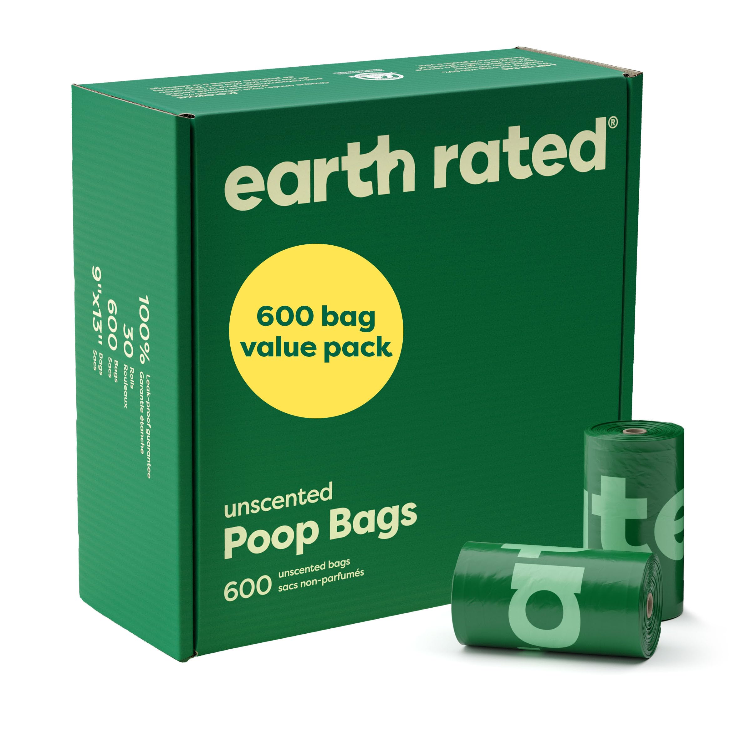 Earth Rated: rollos de bolsas para heces de perro para caminatas limpias.