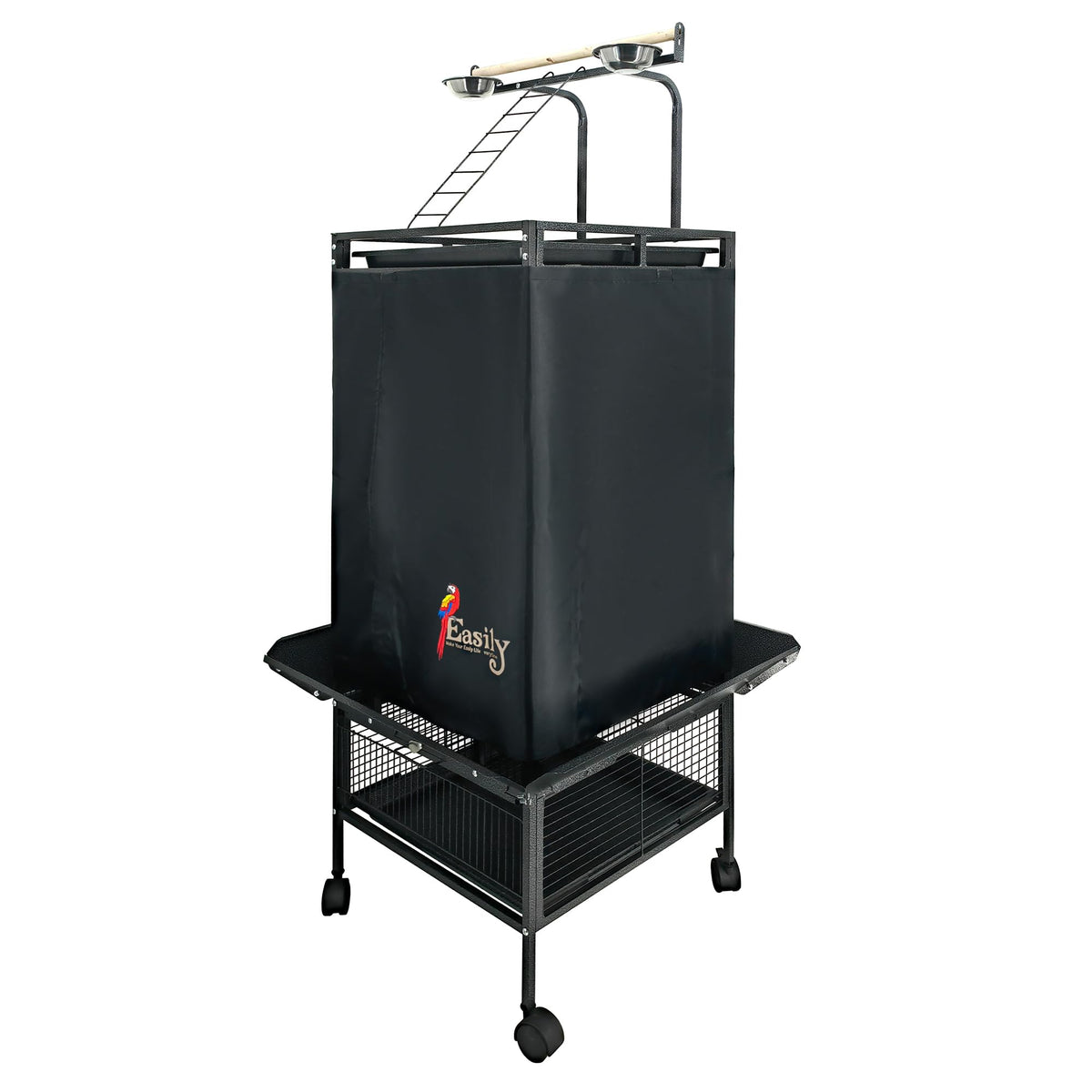 Cobertor Easily para jaula grande con tapa de juego, reduce estímulos y favorece descanso.
