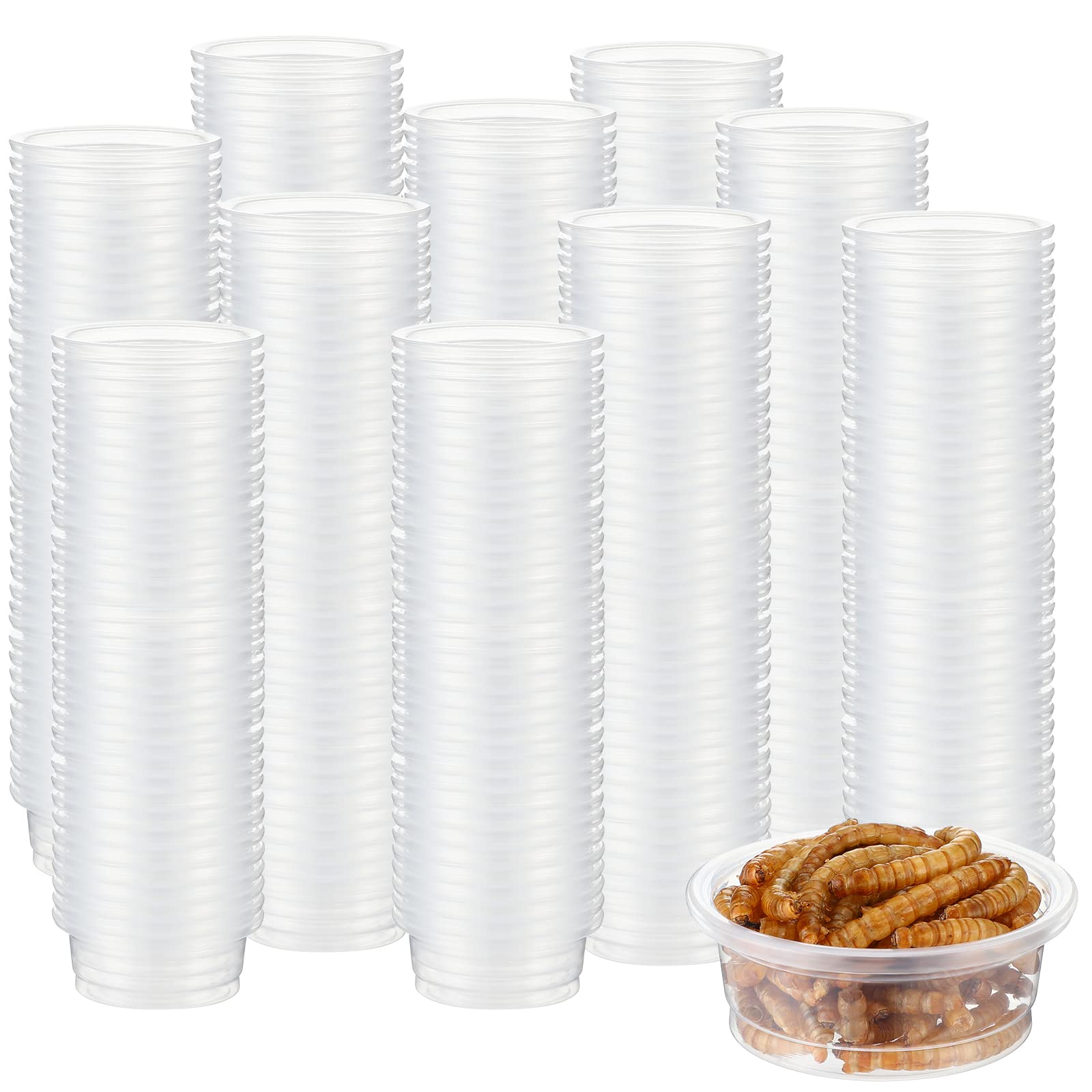 Tazas de alimentación EBOOT transparentes para reptiles, facilitan ver la comida.