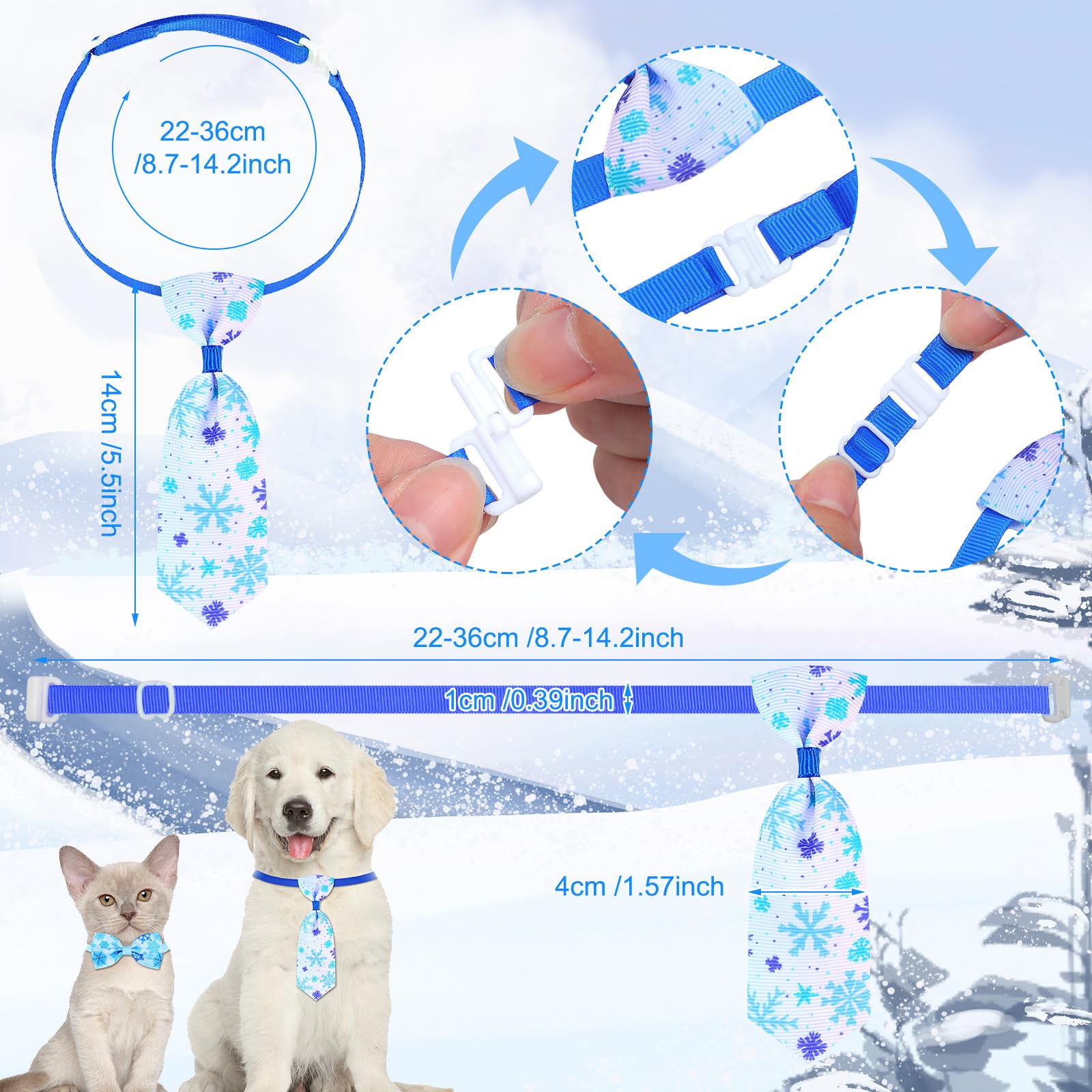 Eccliy conjunto navideño de lazos para perros y gatos, listo para usar