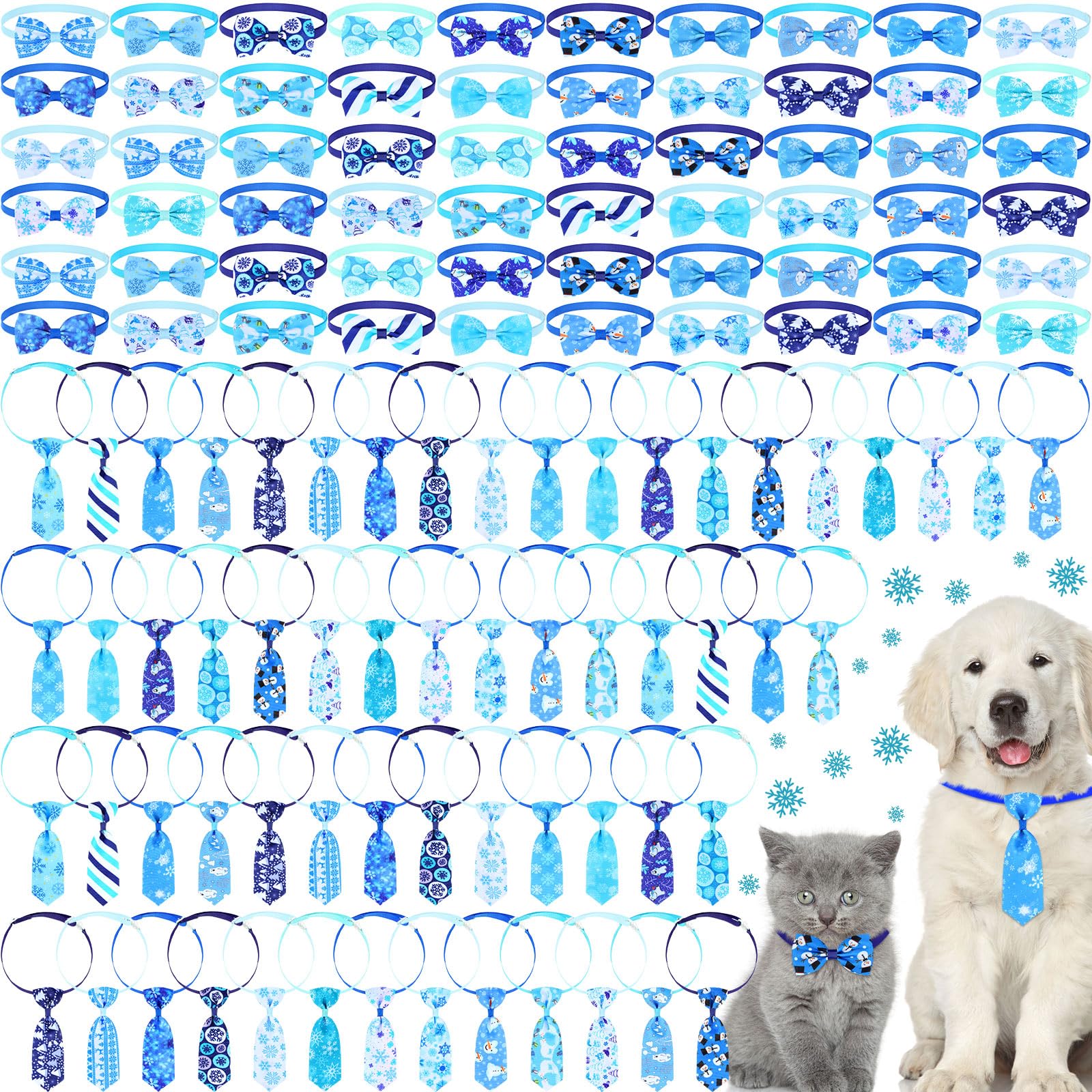 Eccliy lazo de invierno para perro con copos de nieve, ideal para fiestas