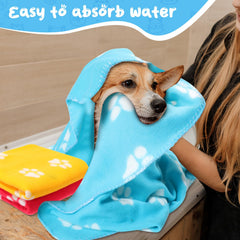 Eccliy manta amarilla con huellas, ideal para coche y cama.