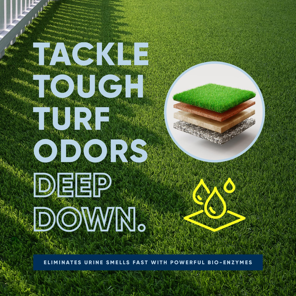 Césped externo tratado con Eco Strong para control de olores naturalmente.