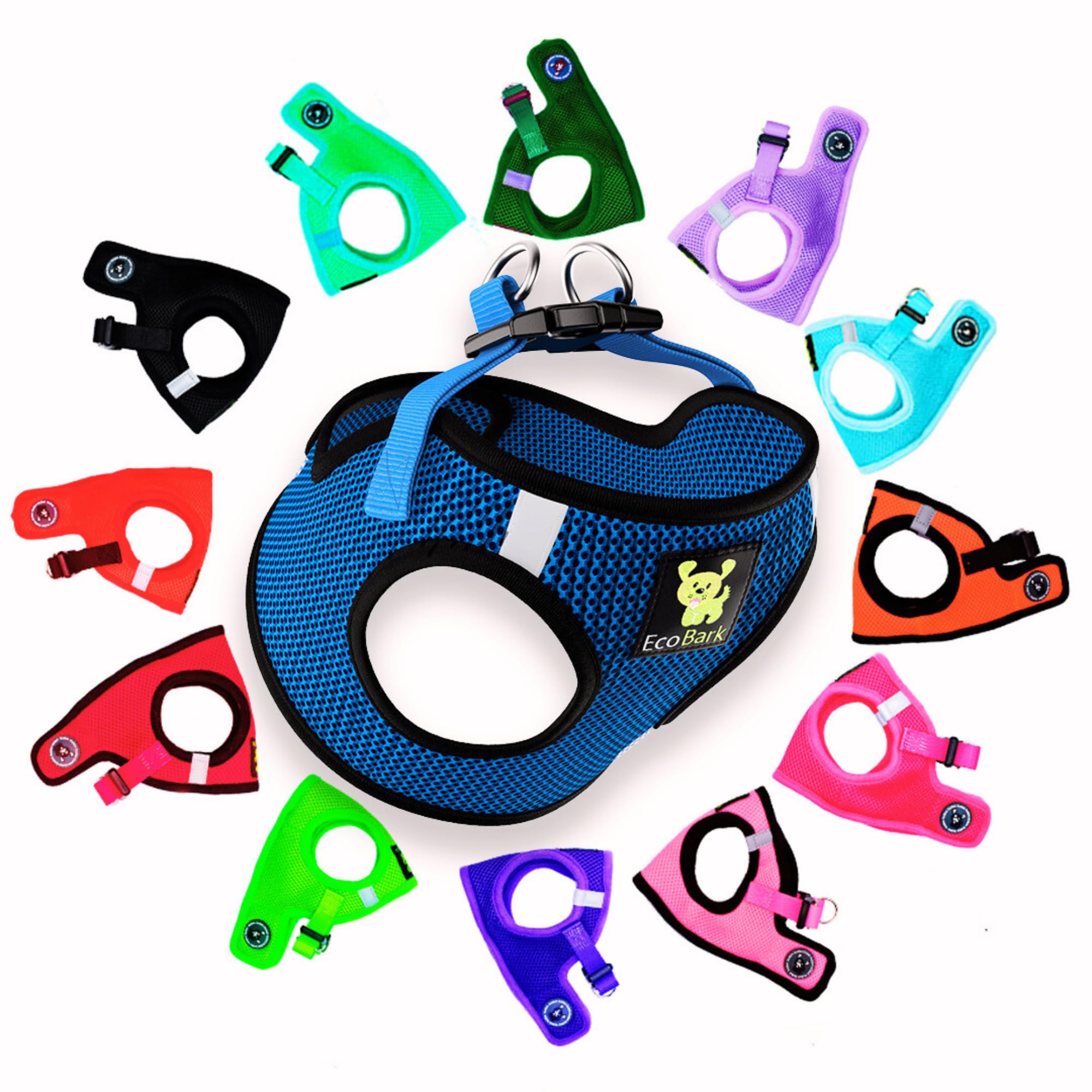 EcoBark arnés Teacup XXXS vista frontal para razas mini y su uso cómodo