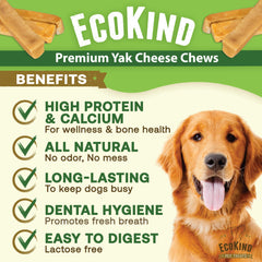 EcoKind Premium Gold Yak Cheese Himalayan paquete familiar mantiene ocupada a la mascota.