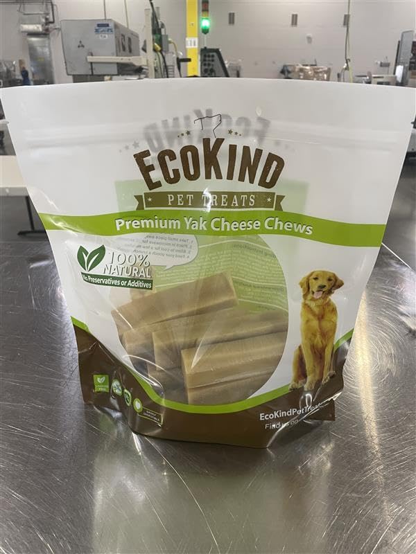 EcoKind Queso de Yak Dorado, masticables en bolsa abierta, conveniente para casa