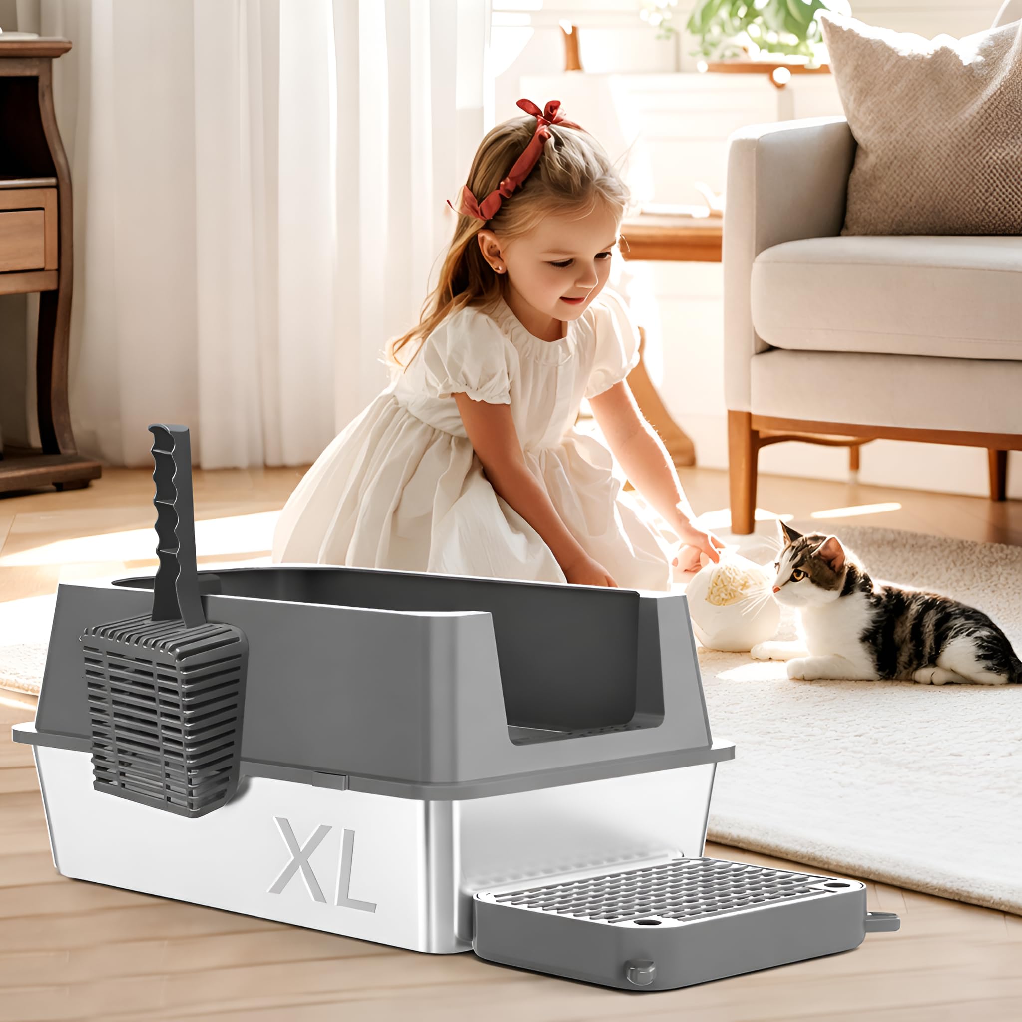 Ideal para hogares con varios gatos gracias al tamaño XL de Ecsdsvsd.