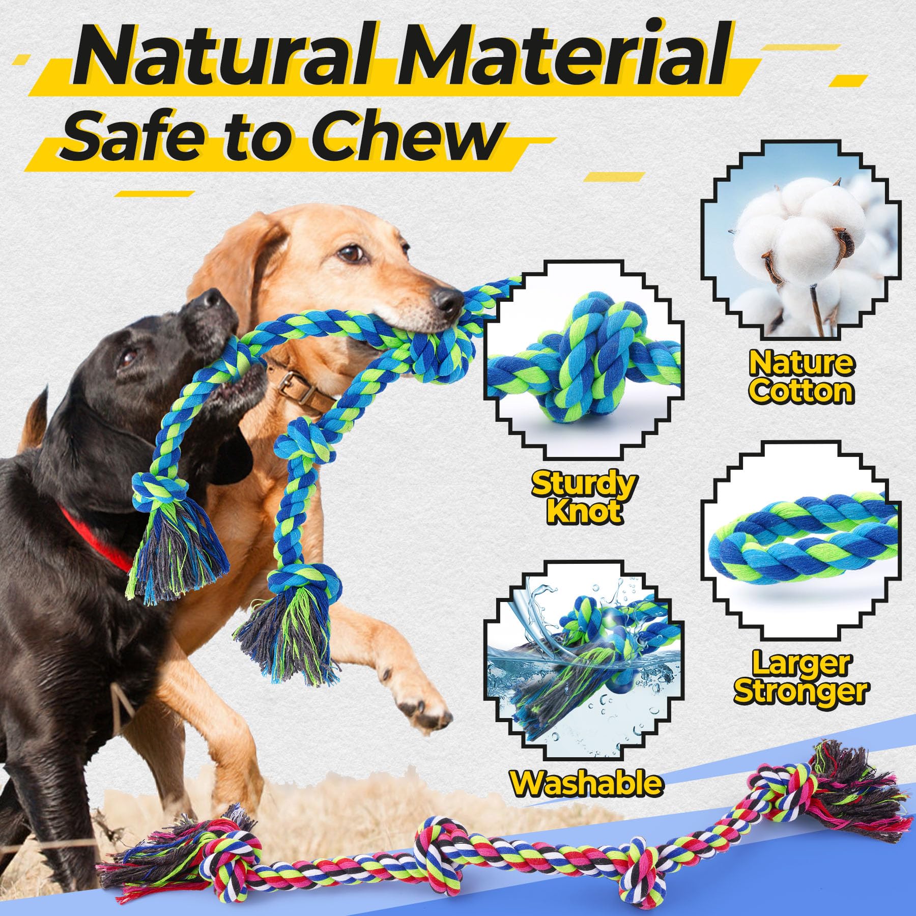 Juguete doble de cuerda Eefitoys para tirar y jugar con tu perro.