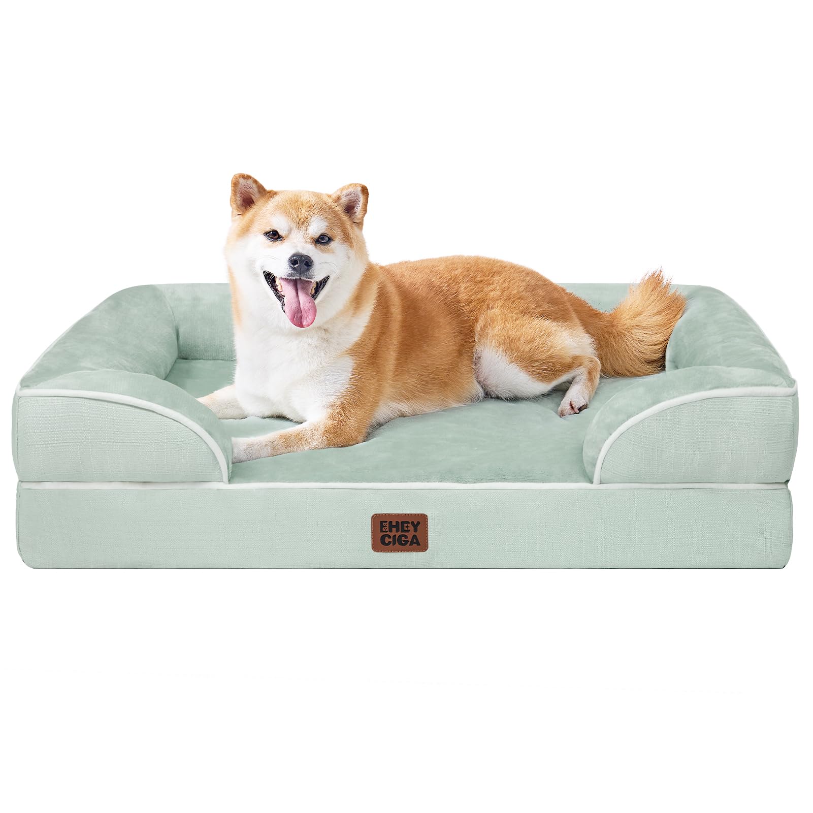 Cama ortopédica EHEYCIGA para perro grande con espuma de memoria y soporte.