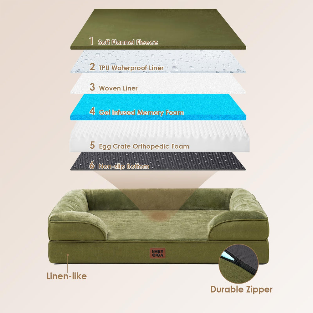 Base antideslizante que mantiene estable la cama para perros activos.