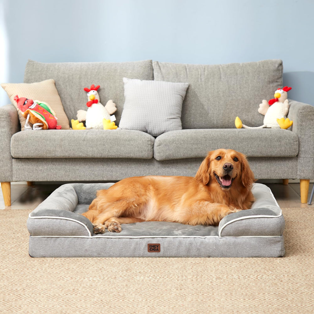 Cama de color gris para interiores elegantes