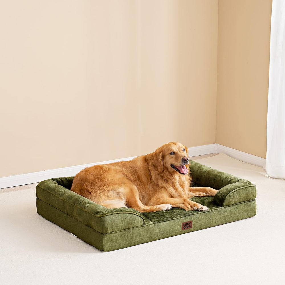 Cama EHEYCIGA en color oliva verde, estilo moderno para el hogar.