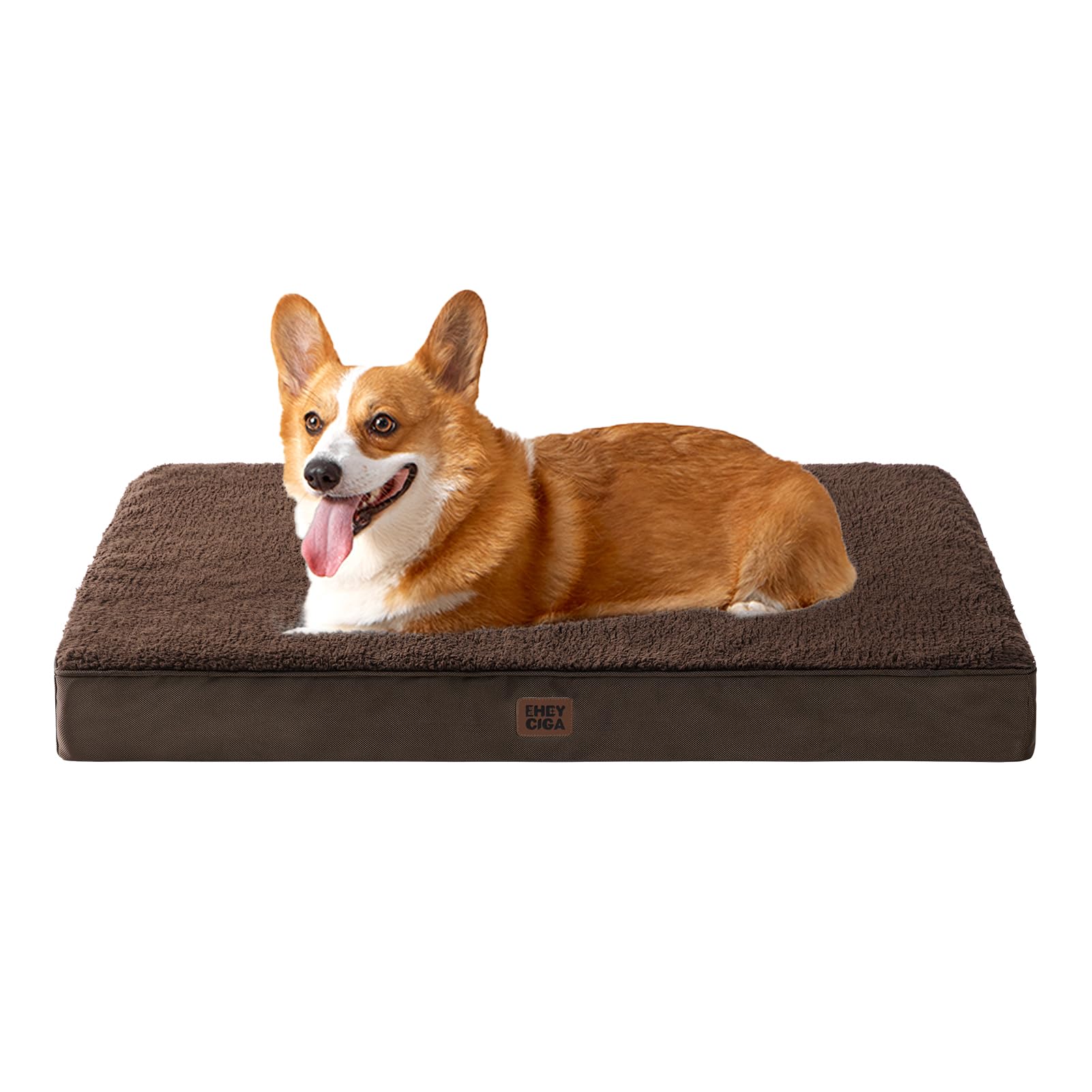 Cama ortopédica EHEYCIGA con espuma huevo para perros grandes, aporta soporte.
