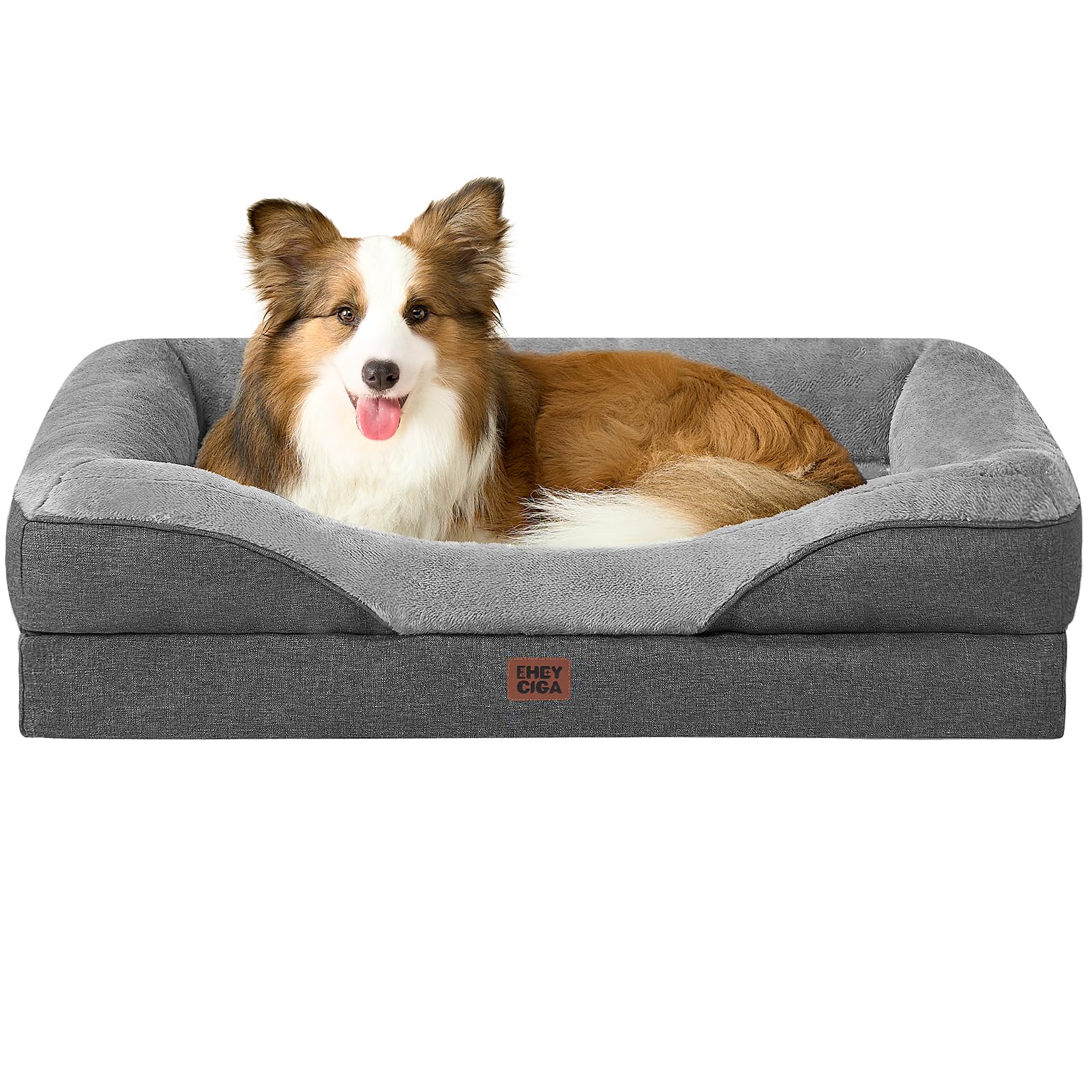 Cama ortopédica EHEYCIGA para perros grandes, superficie de descanso amplia y cómoda.