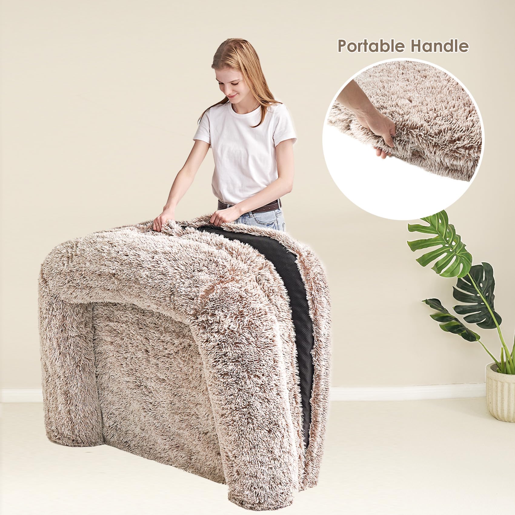 Cama EHEYCIGA XXL funda lavable a máquina para limpieza rápida.