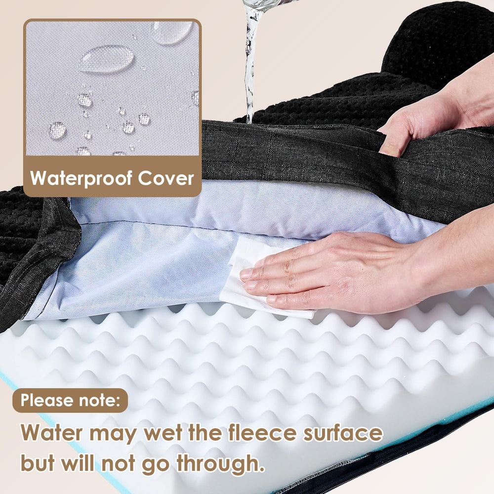 Capa impermeable interna protege la espuma frente a líquidos.