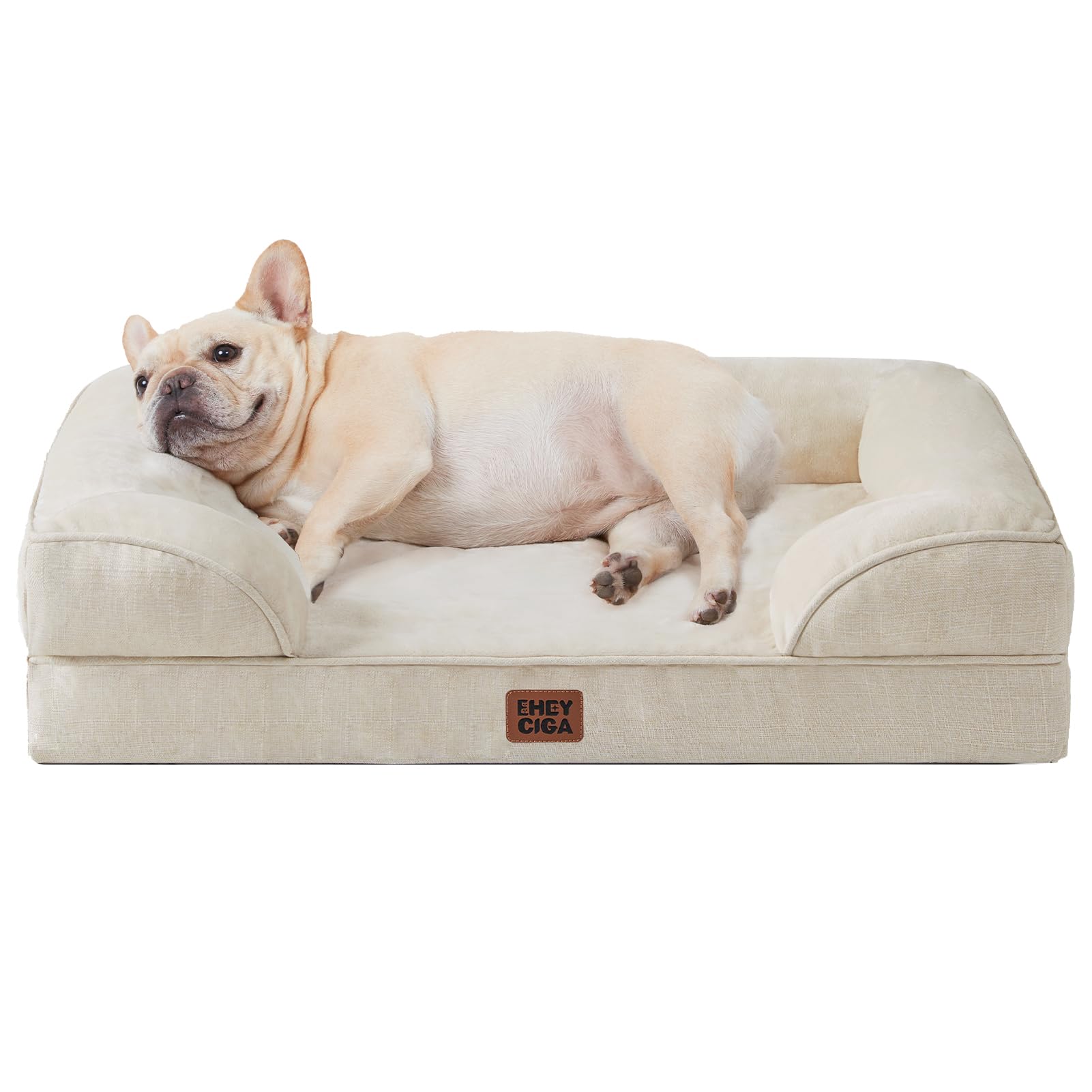 Cama ortopédica EHEYCIGA para perros pequeños con espuma de memoria y soporte suave.