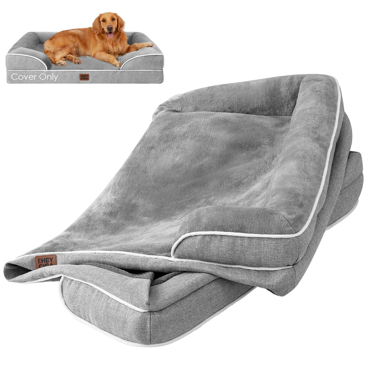 Funda EHEYCIGA extra grande impermeable para cama de perro, mantiene seco el área de descanso.