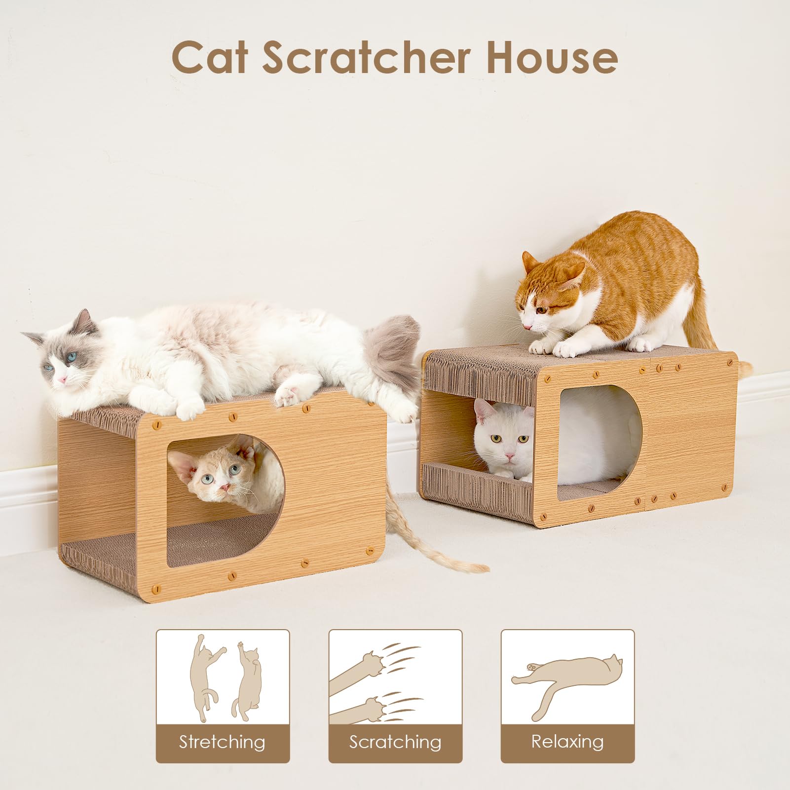 EHEYCIGA opción de gran tamaño favorece a gatos activos para estiramientos y recreación.