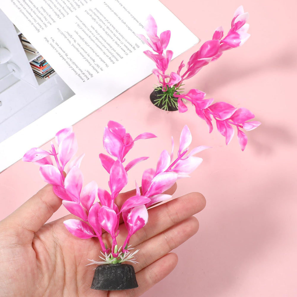 Eldraqth planta de acuario rosa, suave borde para evitar lesiones.