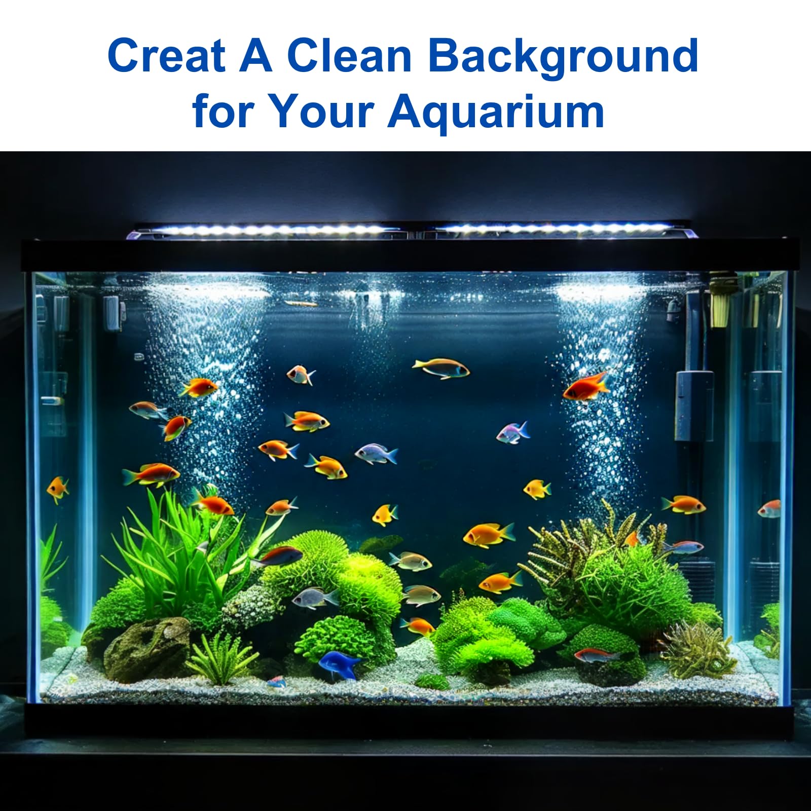 ELEBOX fondo acuario doble lado azul, colores vivos
