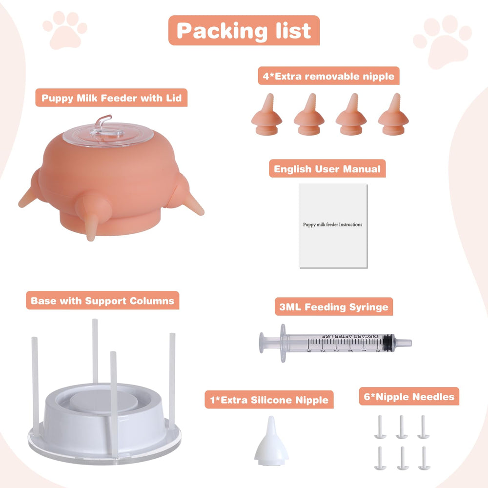 Elevonix kit rosa de biberón para gatitos y cachorros, uso práctico.