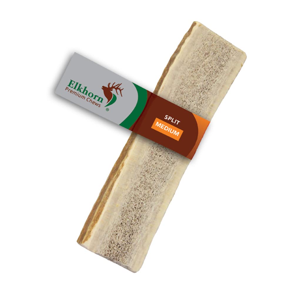 Elkhorn Premium Chews hueso de ciervo mediano dividido para masticación prolongada