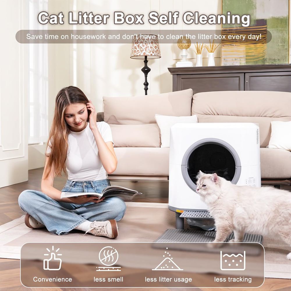 Control por aplicación Ellenpent facilita monitoreo de hábitos del gato.