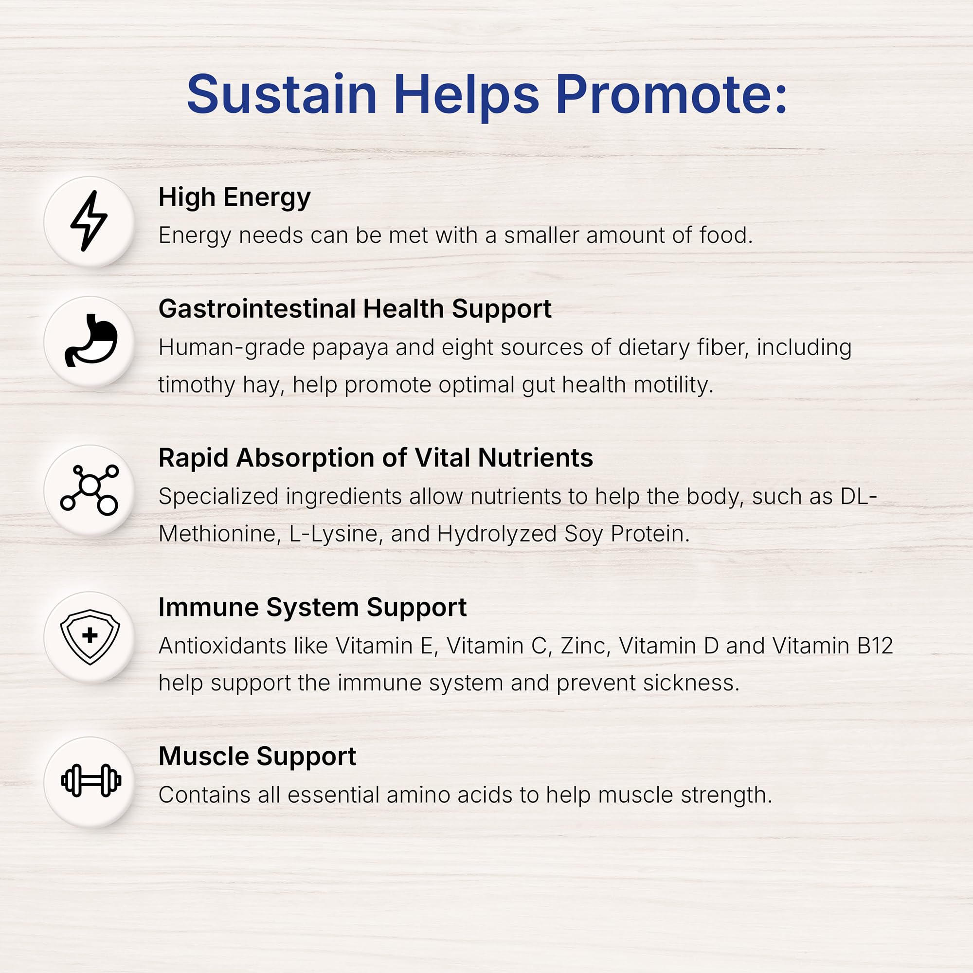 EMERAID Sustain Herbivore mezcla nutricional, resalta fibra y prebióticos para digestión equilibrada