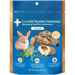 EMERAID Sustain Herbivore Mint en bolsa-100g, opción de recuperación para mascotas herbívoras.