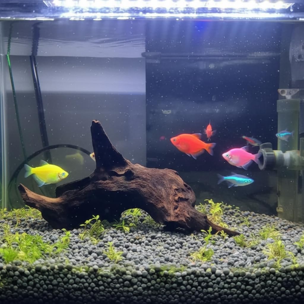 Emours driftwood para acuario, diseño único que añade refugio para peces pequeños.