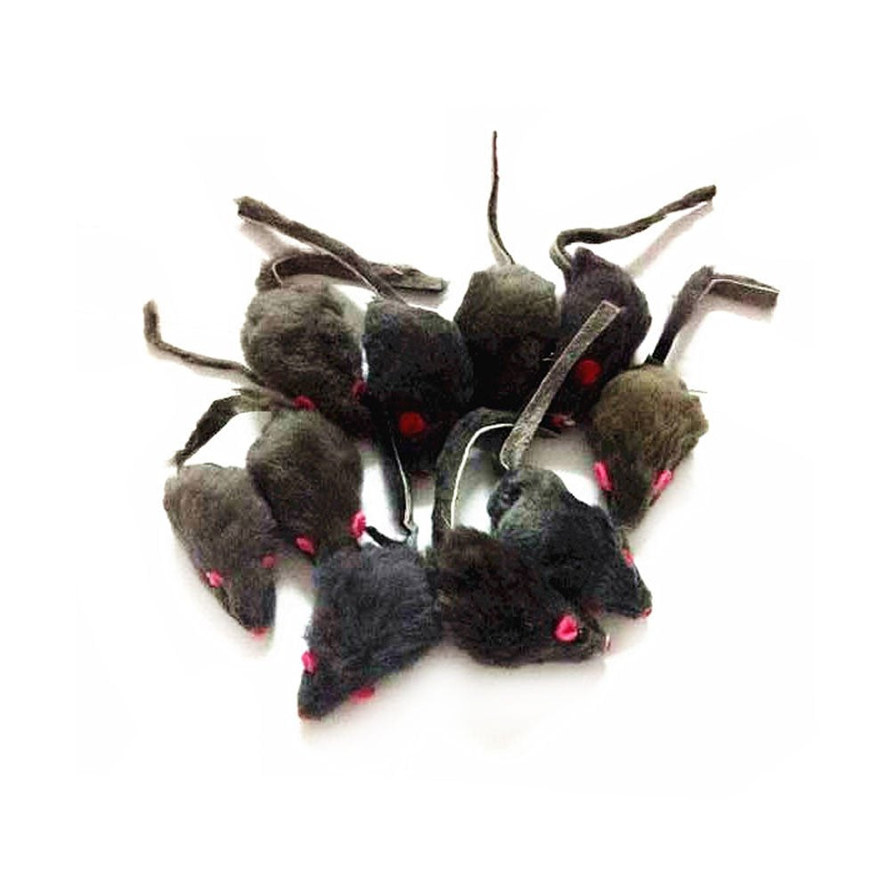 Emours ratón juguete pelo realista gris para estimulación y juego