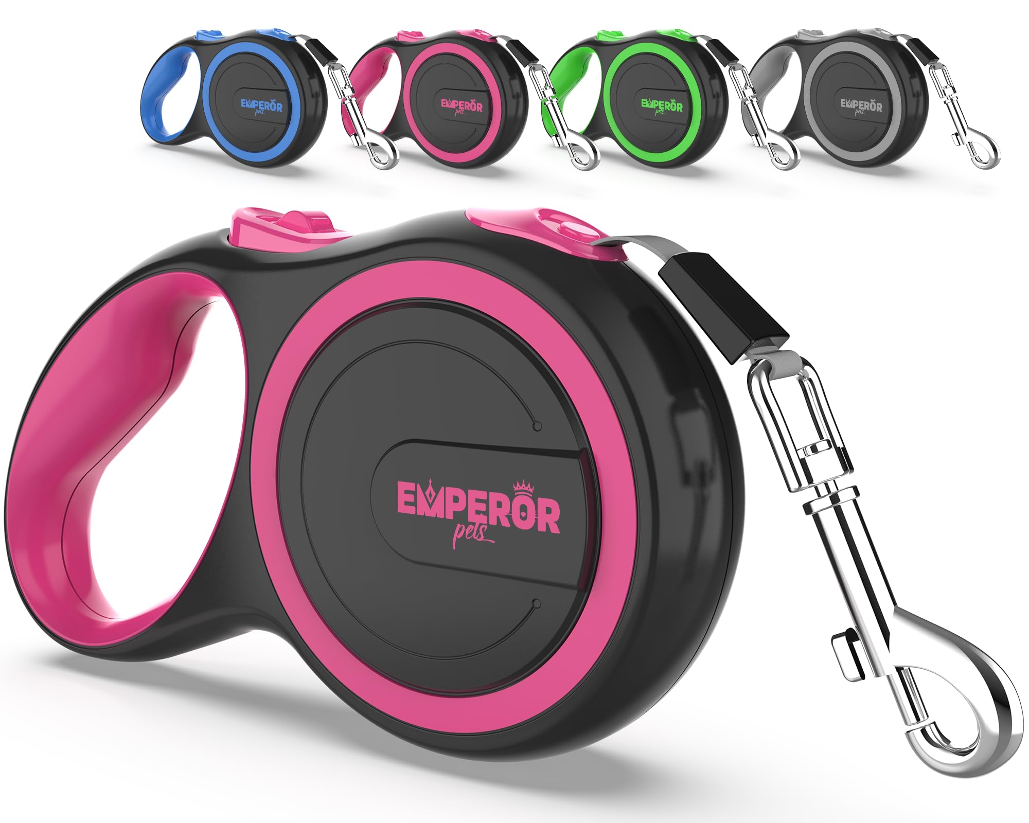 Emperor Pets cadena retractil 26ft extendida para paseos con libertad controlada