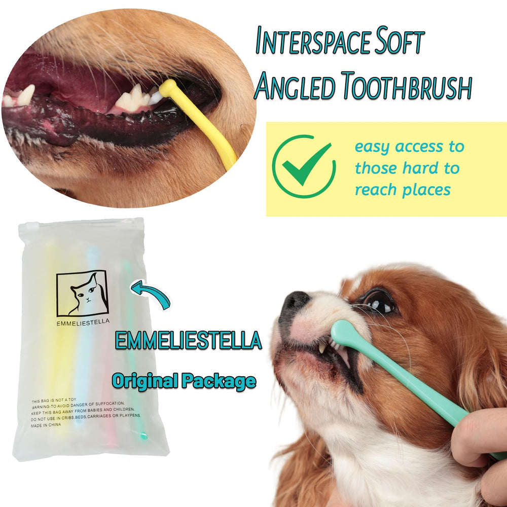 Cepillo dental E.M&S.T para mascotas, cabeza redonda, acceso fácil a dientes laterales.