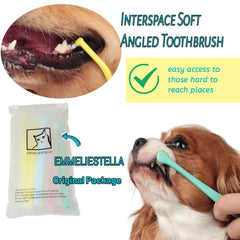 Cepillo dental E.M&S.T para mascotas, cabeza redonda, acceso fácil a dientes laterales.