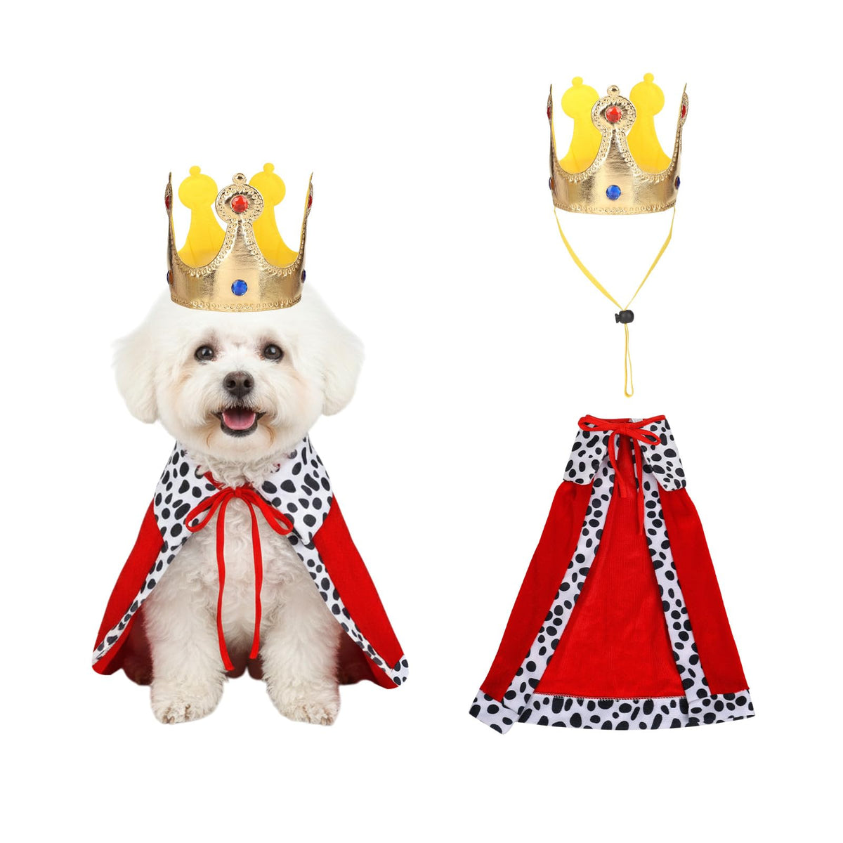 EMUTOL capa-rey-perro-roja: estilo noble para fiestas y sesiones de fotos