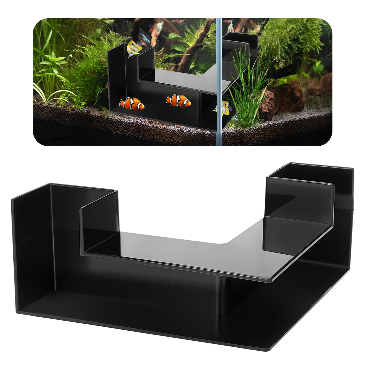 EMUTOL túnel de acuario con doble entrada para refugio y juego de peces