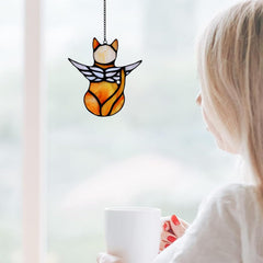 EMVANV colgante de vidriera para gato; regalo conmemorativo elegante para amantes de mascotas.